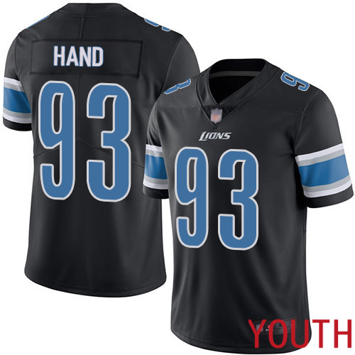 Detroit Lions Limited Black Youth Dahawn Hand Jersey NFL Football #93 Rush Vapor Untouchable->youth nfl jersey->Youth Jersey